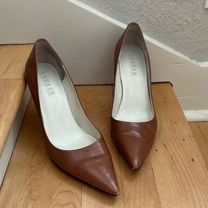 Ralph Lauren camel pointy toe heels 8